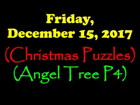 (Christmas Puzzles) (Angel Tree P4)