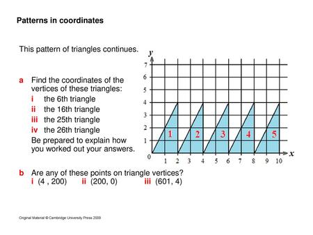 Patterns in coordinates