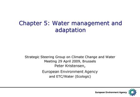 Chapter 5: Water management and adaptation