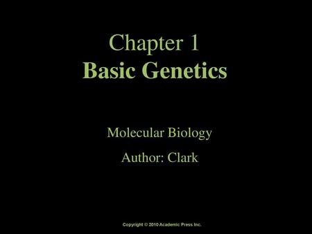 Chapter 1 Basic Genetics