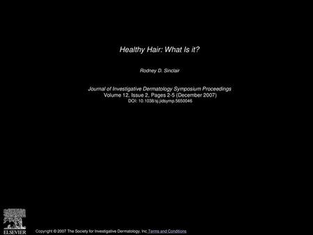 Healthy Hair: What Is it?