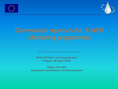Commission report on Art. 8 WFD Monitoring programmes