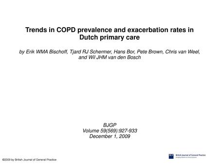 Trends in COPD prevalence and exacerbation rates in Dutch primary care
