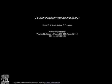 C3 glomerulopathy: what's in a name?