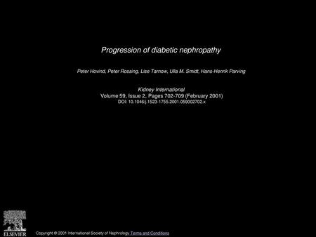 Progression of diabetic nephropathy