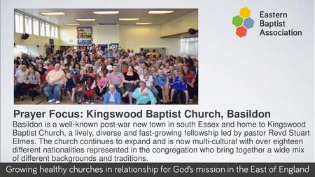 Prayer Focus: Kingswood Baptist Church, Basildon