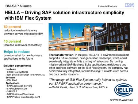 IBM-SAP Alliance Industrial Products