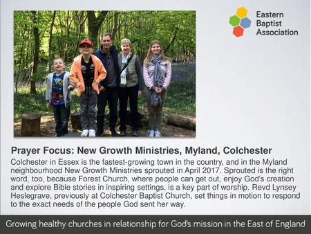 Prayer Focus: New Growth Ministries, Myland, Colchester