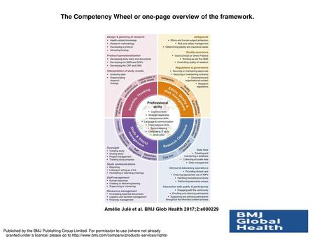 The Competency Wheel or one-page overview of the framework.