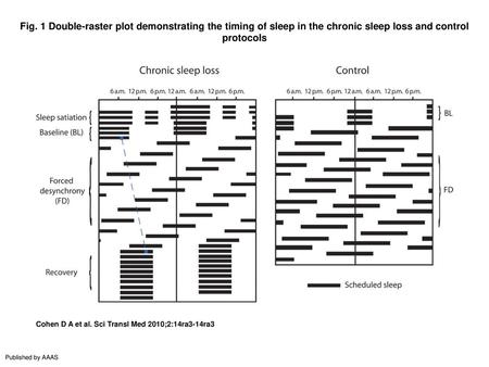 Fig. 1 Double-raster plot demonstrating the timing of sleep in the chronic sleep loss and control protocols Double-raster plot demonstrating the timing.