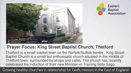 Prayer Focus: King Street Baptist Church, Thetford