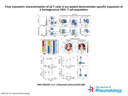 Flow cytometric characterization of γδ T cells in our patient demonstrates specific expansion of a homogeneous Vδ2+ T cell population. Flow cytometric.