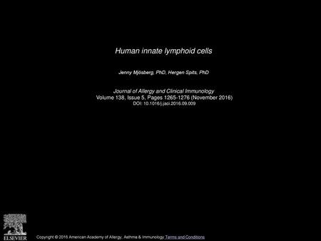 Human innate lymphoid cells