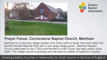 Prayer Focus: Cornerstone Baptist Church, Martham