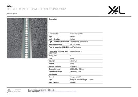 STILA FRAME LED WHITE 4000K V