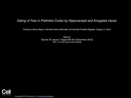 Gating of Fear in Prelimbic Cortex by Hippocampal and Amygdala Inputs