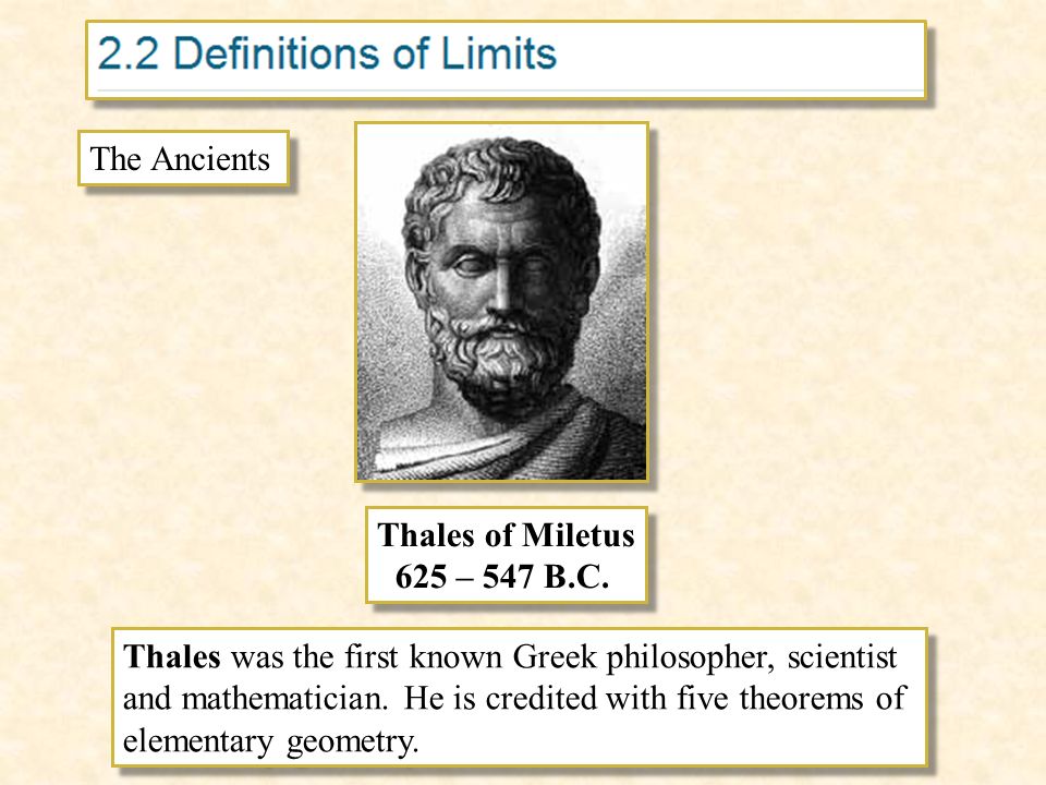 Thales of Miletus (624 BC - 547 BC) - Biography - MacTutor History of  Mathematics