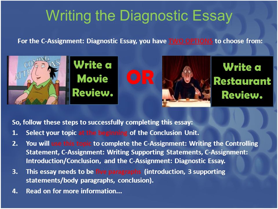 diagnostic essay topics