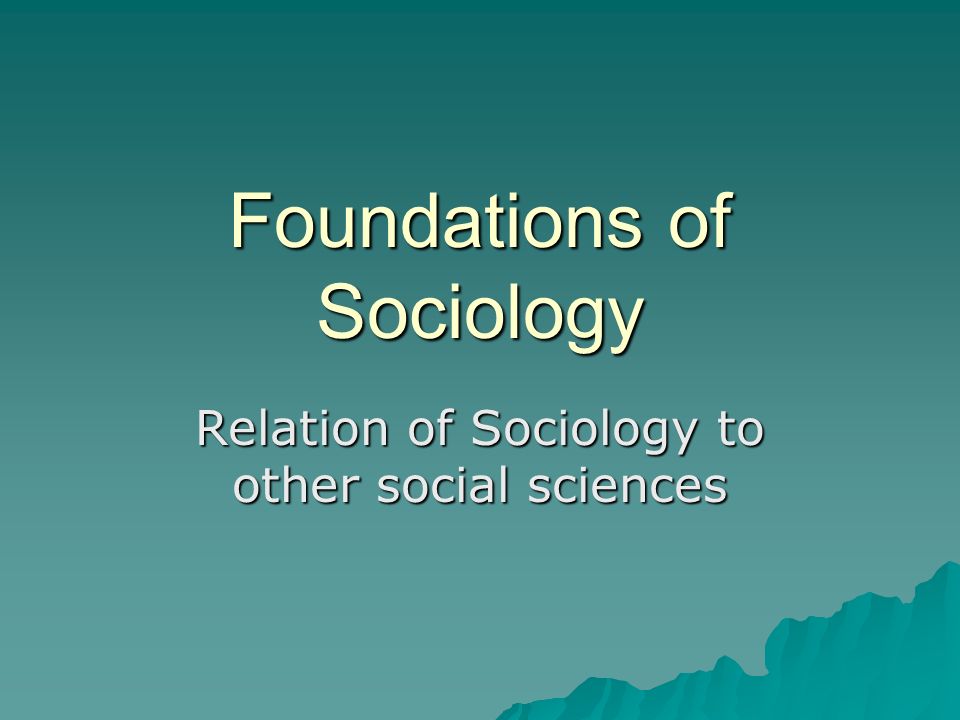 sociology and other sciences