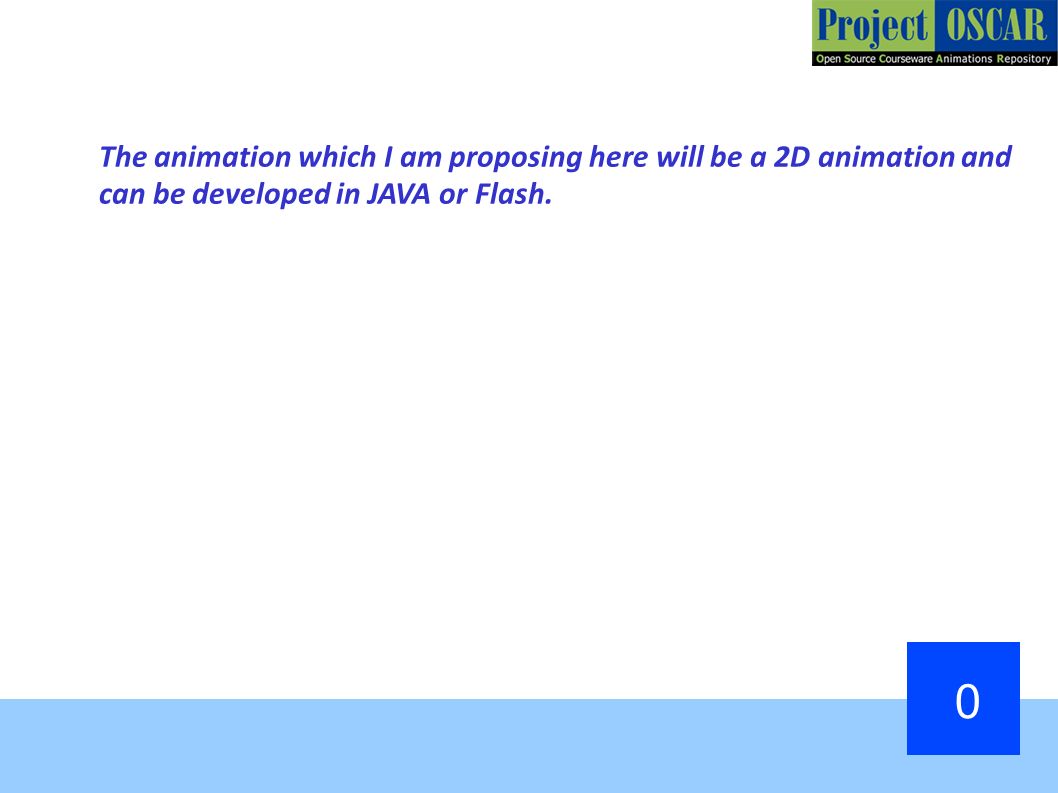 0 The animation which I am proposing here will be a 2D animation and can be  developed in JAVA or Flash. - ppt download