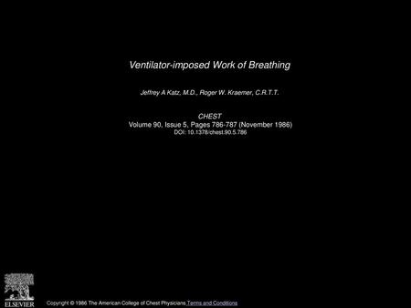 Ventilator-imposed Work of Breathing