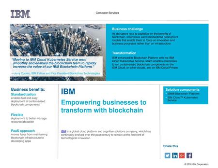 IBM Empowering businesses to transform with blockchain