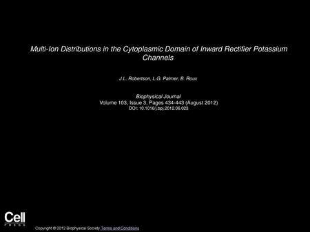 J.L. Robertson, L.G. Palmer, B. Roux  Biophysical Journal 