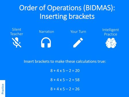 Order of Operations (BIDMAS): Inserting brackets