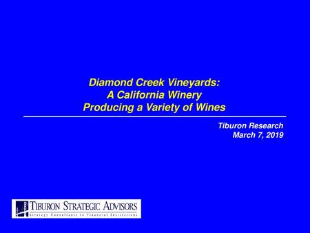 Diamond Creek Vineyards: A California Winery