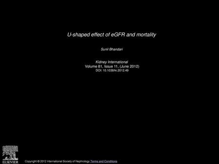 U-shaped effect of eGFR and mortality