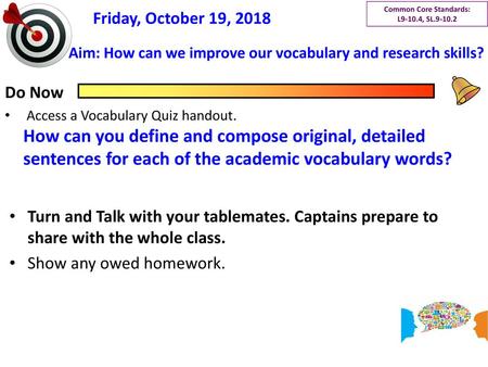Aim: How can we improve our vocabulary and research skills?