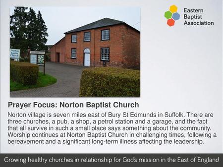 Prayer Focus: Norton Baptist Church