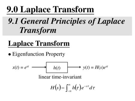 Chapter 7 Laplace Transforms Applications Of Laplace Transform Notes Easier Than Solving Differential Equations Used To Describe System Behavior We Ppt Download
