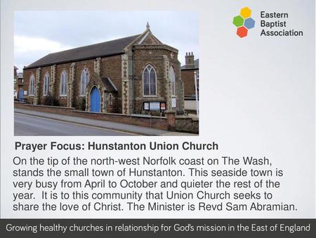 Prayer Focus: Hunstanton Union Church