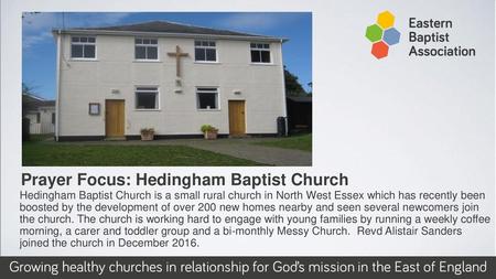 Prayer Focus: Hedingham Baptist Church