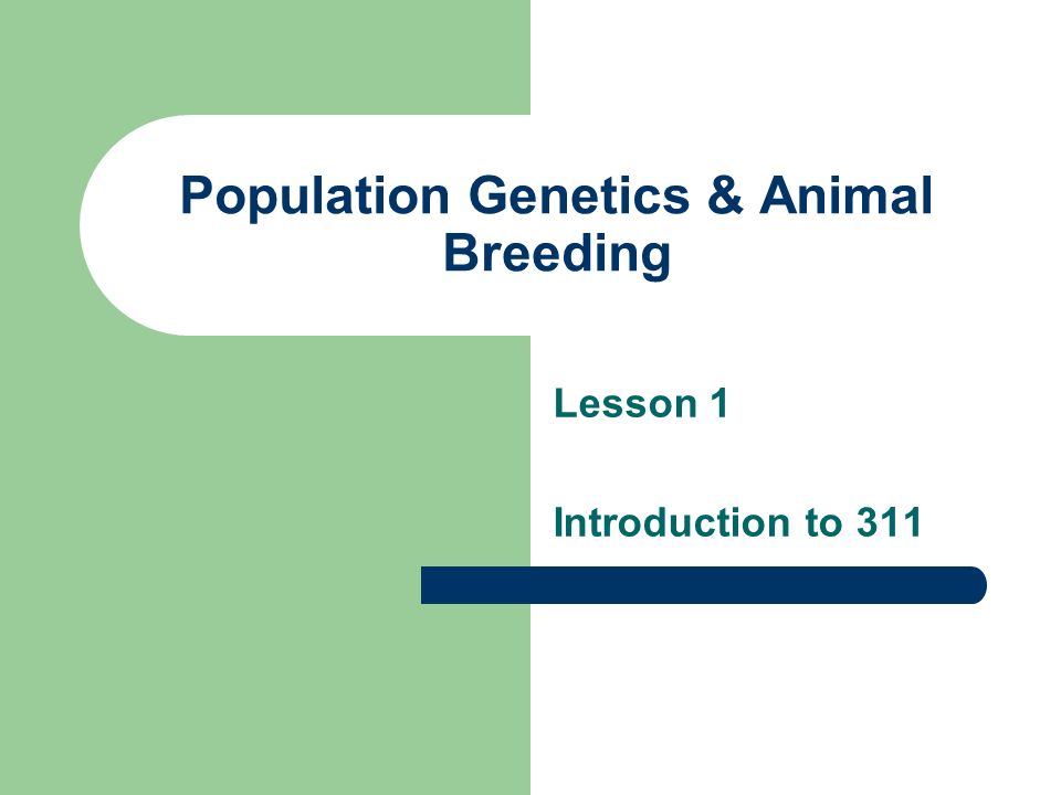 Population Genetics & Animal Breeding - ppt video online download