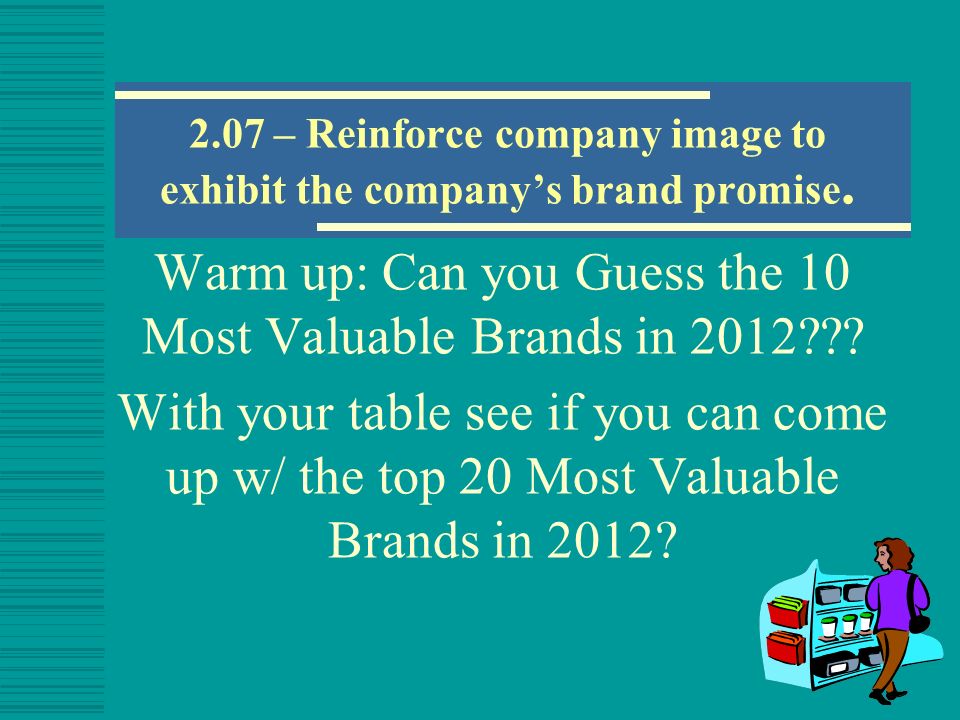 2.07 – Reinforce company image to exhibit the company's brand promise. -  ppt video online download