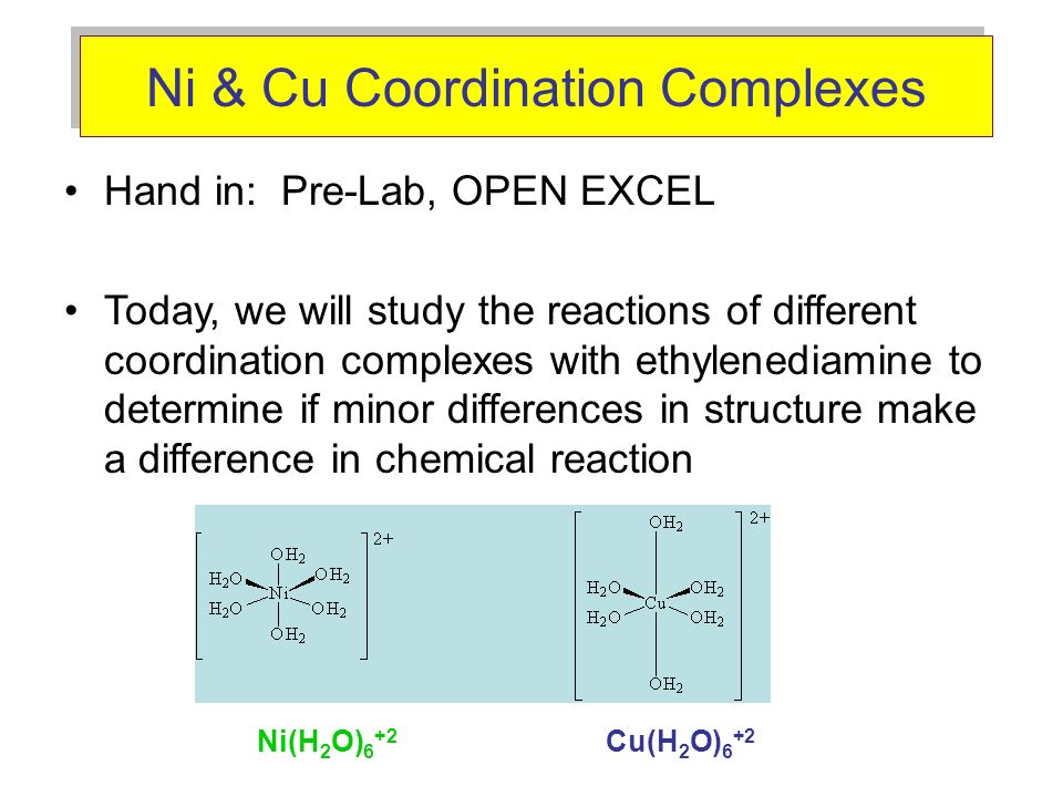 Ni & Cu Coordination Complexes - ppt download