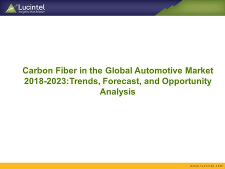Carbon Fiber in the Global Automotive Market :Trends, Forecast, and Opportunity Analysis.