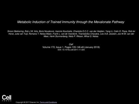 Metabolic Induction of Trained Immunity through the Mevalonate Pathway
