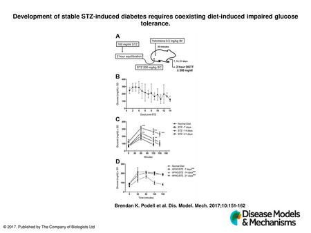Development of stable STZ-induced diabetes requires coexisting diet-induced impaired glucose tolerance. Development of stable STZ-induced diabetes requires.