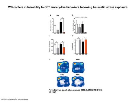 WD confers vulnerability to OFT anxiety-like behaviors following traumatic stress exposure. WD confers vulnerability to OFT anxiety-like behaviors following.