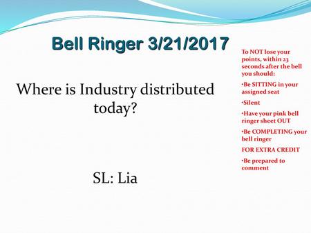 Where is Industry distributed today?