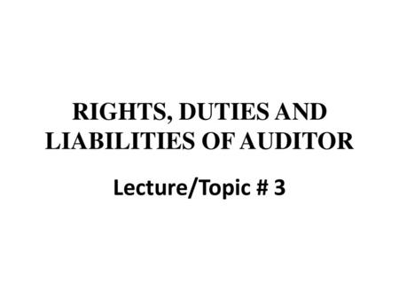 Топик: Directors’ rights, duties, and liabilities
