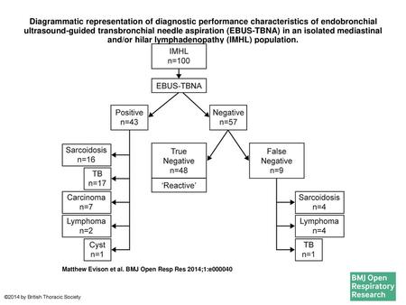 Diagrammatic representation of diagnostic performance characteristics of endobronchial ultrasound-guided transbronchial needle aspiration (EBUS-TBNA) in.