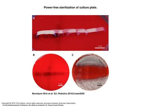 Power-free sterilization of culture plate.