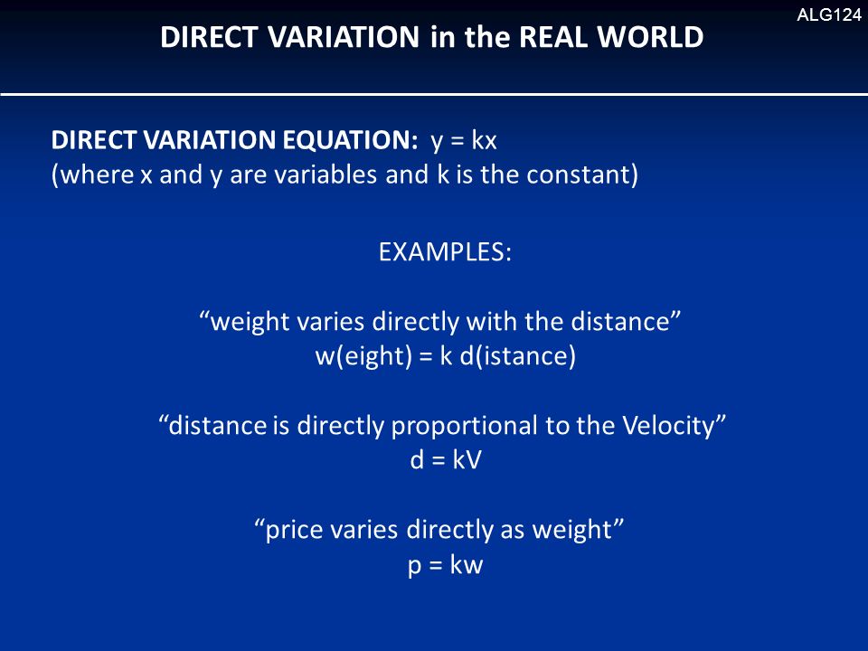 Direct Variation Equation Y Kx Ppt Video Online Download