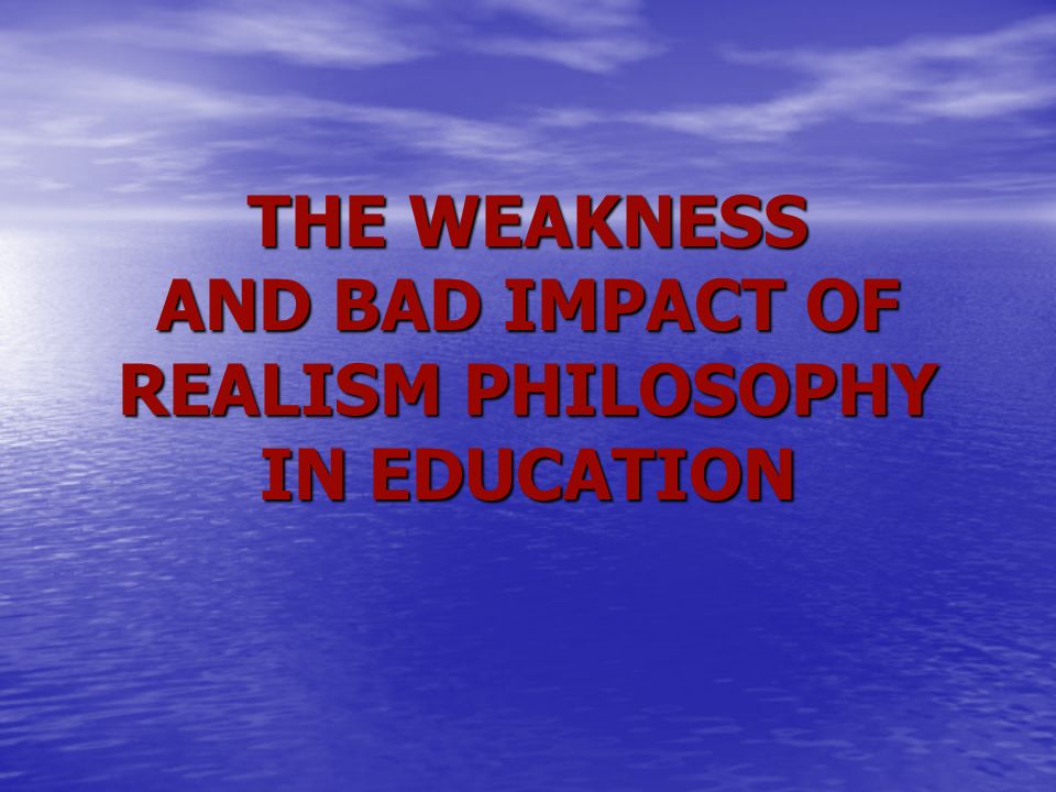 realism philosophy of education