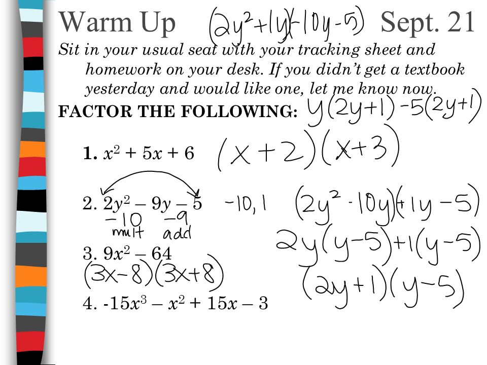 Warm Up Sept 21 Sit In Your Usual Seat With Your Tracking Sheet And Homework On Your Desk If You Didn T Get A Textbook Yesterday And Would Like One Ppt Download