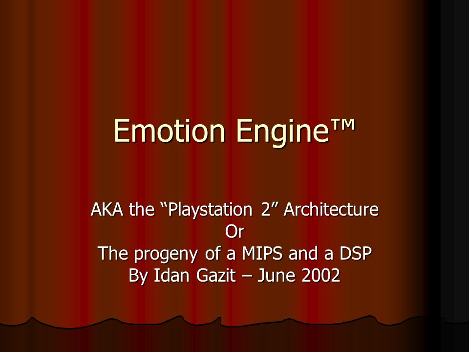 PlayStation 2 Architecture